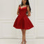 Sexy Open Back Sleeveless A-line Short Cheap Red Homecoming Dresses, CM519