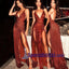 2019 Sexy Sequin Sparkly Red Split Mermaid Prom Dresses, Fashion Style, Spaghetti Straps prom dress, PD0713 - SposaBridal
