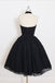 Black Halter Simple Cheap Short Homecoming Dresses 2018, CM547 - SposaBridal