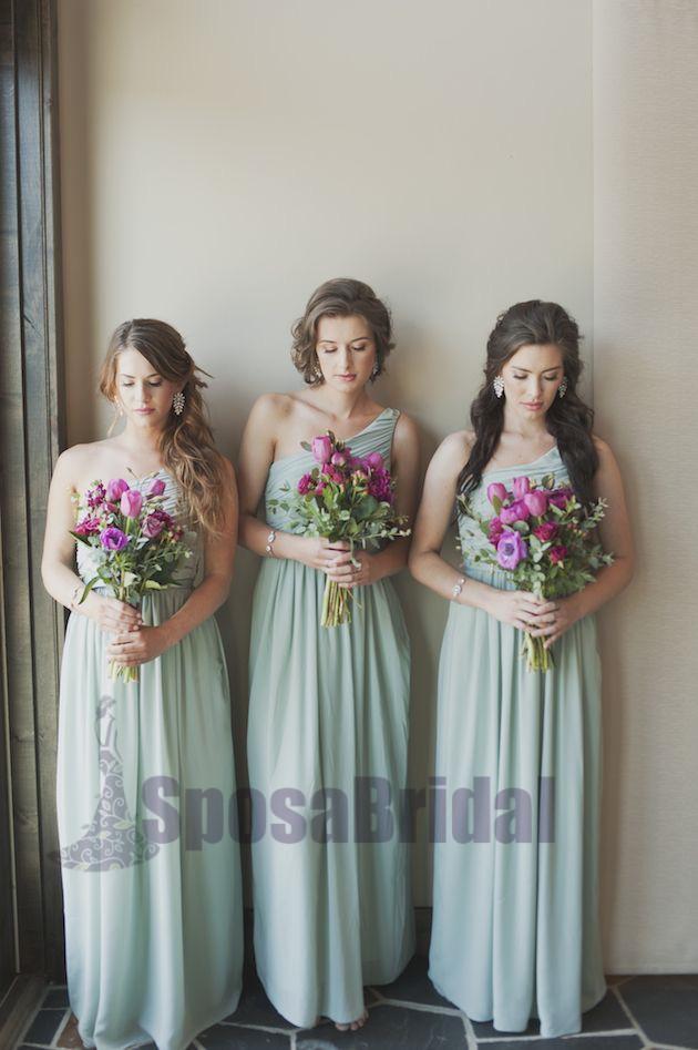 Cheap Long Most Popular Simple Off shoulder Formal Bridesmaid Dress,  WG212 - SposaBridal