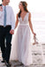 New Arrival  Beach Elegant Most Popular Lace A Line  Tulle Wedding Dress, WD0099