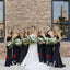 Mismatched Black Soft Satin Sleeveless Mermaid Floor Length Bridesmaid Dress, BD3286