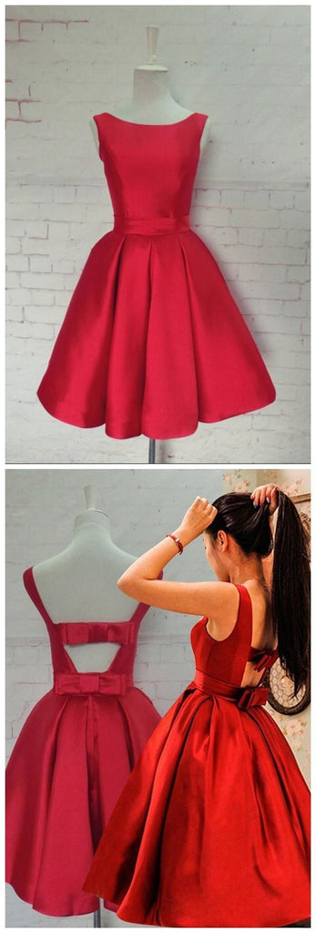Bright Red Elegant Simple Cheap Short Homecoming Dresses 2018, CM550 - SposaBridal