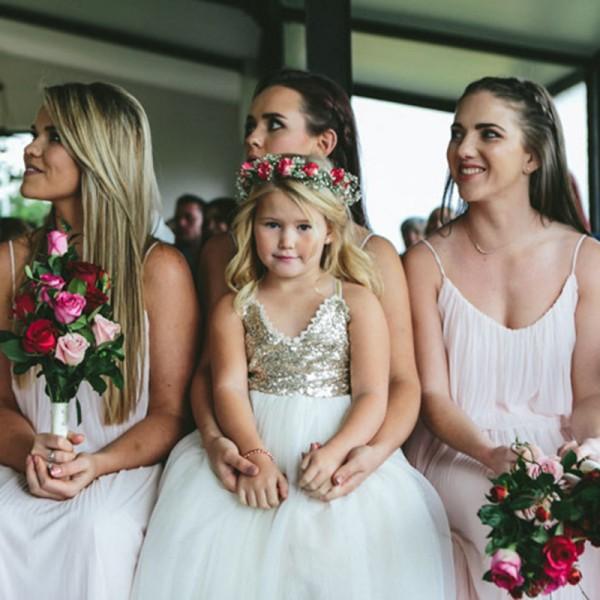 A-Line Spaghetti Straps Floor-Length Pink Chiffon Cheap Simple Bridesmaid Dresses, WG238 - SposaBridal
