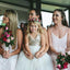 A-Line Spaghetti Straps Floor-Length Pink Chiffon Cheap Simple Bridesmaid Dresses, WG238 - SposaBridal