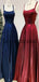 A-line Burgndy Navy Velvet Real Made Elegant Long Prom Dresses PD2287