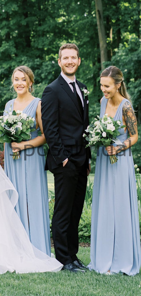 A-line Cheap Blue Simple Fashion Bridesmaid Dresses WG745