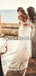 A-line Lace Off the Shoulder Beach Vintage Wedding Dresses WD0479