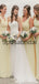 A-line Mismatched Chiffon Pastel Yellow Formal Bridesmaid Dresses  WG869