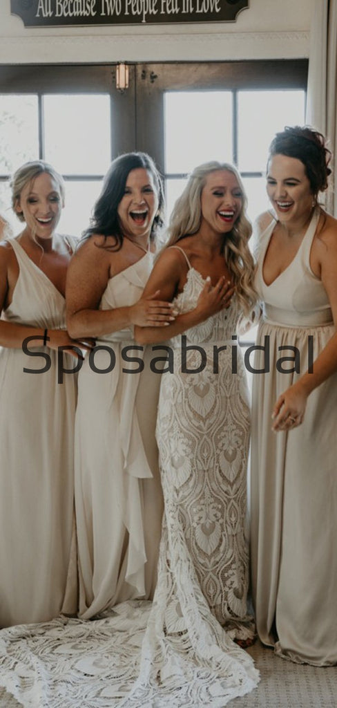 A-line Mismatched Most Popular Beach Long Bridesmaid Dresses WG804