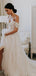 Vintage A-line Off the Shoulder Lace Romantic Long Wedding Dresses, WD0612