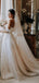 Vintage A-line Off the Shoulder Lace Romantic Long Wedding Dresses, WD0612