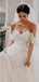 Vintage A-line Off the Shoulder Lace Romantic Long Wedding Dresses, WD0612