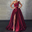 A-line One Shoulder Green Burgundy  Prom Dresses PD2351