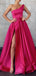 A-line One Shoulder Green Burgundy  Prom Dresses PD2351