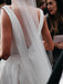 Sexy Deep V-neck A-line Simple Cheap Long Ivory Wedding Dresses, WD0564
