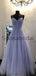 A-line Sparkly Sequin Unique Purple Lilac Modest Prom Dresses PD2189