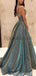 A-line Gorgeous Shining Sequin Sexy Sparkling Crystal Backless Long Modest Prom Dresses PD1528