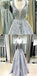 A-line Modest Popular Elegant Formal Deep V Neck Long Prom Dresses with Appliques, PD1302