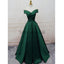 A-line Off the Shoulder Colorful Satin Modest Simple Prom Dresses PD1996