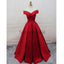A-line Off the Shoulder Colorful Satin Modest Simple Prom Dresses PD1996