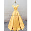 A-line Off the Shoulder Colorful Satin Modest Simple Prom Dresses PD1996