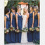 A-line Scoop Sleeveless Floor-Length Unique Design Cheap Ruffles Bridesmaid Dresses  , WG399