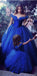 Attractive Tulle Off-the-shoulder Neckline Ball Gown Formal Elegant a-line Prom Dresses,PD1351