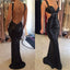 Black Sequined Sparkle Sexy Backless Party Cocktail Evening Long Prom Dresses Online,PD0200 - SposaBridal