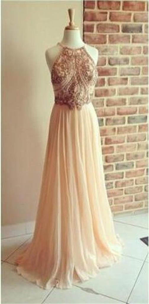 Backless A-line Chiffon Straps  Popular Cocktail Evening Long Prom Dresses Online,PD0159