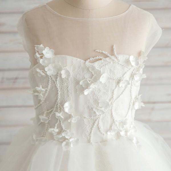 Sleeveless Hi-Lo Cute Unique Design Lovely Flower Girl Dresses, Junior Bridesmaid Dresses Online, FG115