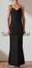 Black Simple Inexpensive Elegant Long Bridesmaid Dresses WG837