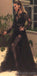 Black Long  Sleeves Lace Tulle Modest Hot Sexy Elegant Long Prom Dresses online, PD1219