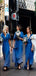 Blue Cheap Short Sleeves Beach Modest Bridesmaid Dresses WG793