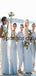 Blue Mismatched Jersey Simple Beach Long Bridesmaid Dresses WG806