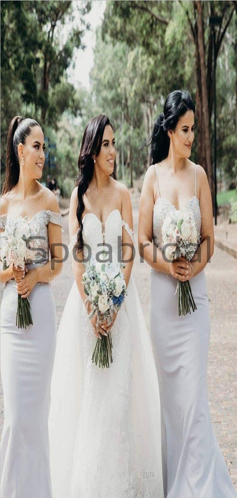 Blue Mismatched Mermaid Cheap Bridesmaid Dresses WG749