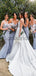 Blue Mismatched Mermaid Cheap Bridesmaid Dresses WG749