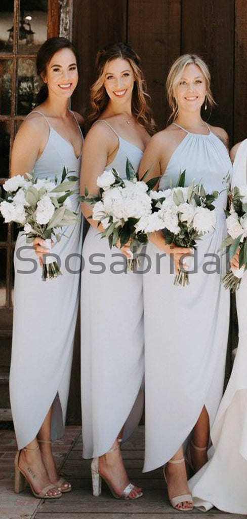 Blue Mismatched Short Beach Simple Popular Bridesmaid Dresses WG794