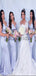 Blue Spaghetti Straps Mermaid Cheap Bridesmaid Dresses WG750