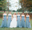 Blue Grey Cheap Long Tulle Mismatched Convertible Pretty Modest Mismatched Fairy Bridesmaid Dresses, Custom Cheap Bridesmaid dresses, WG250 - SposaBridal