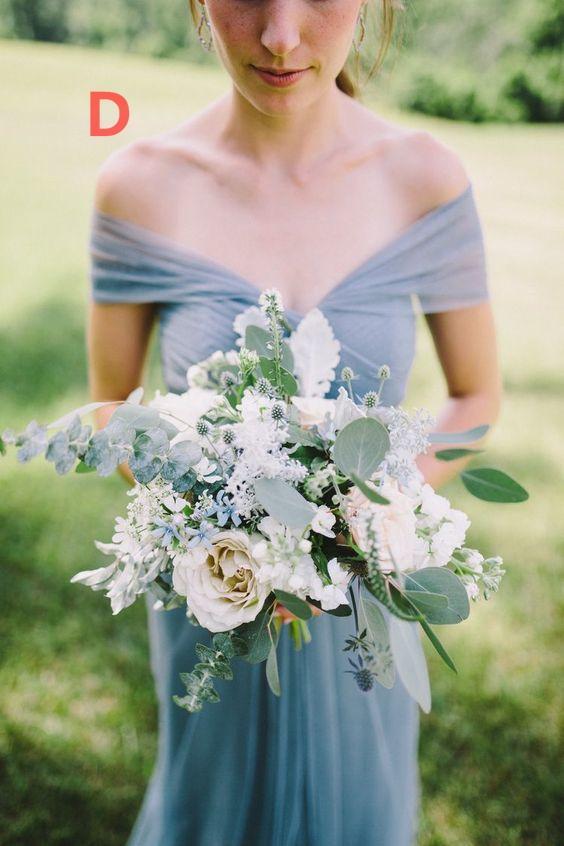 Blue Grey Cheap Long Tulle Mismatched Convertible Pretty Modest Mismatched Fairy Bridesmaid Dresses, Custom Cheap Bridesmaid dresses, WG250 - SposaBridal