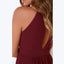 Burgundy Chiffon Cheap Side-slit Jewel-neck Flowy Long Bridesmaid Dresses, PD218