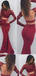 Red Sexy Spaghetti Straps Open Back Mermaid Party Prom Dresses, PD0119