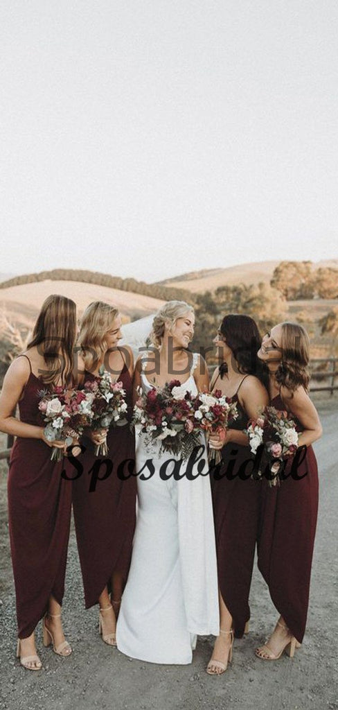 Mismatched Short Straps Simple Popular Bridesmaid Dresses WG752