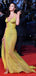 Sparkly Charming Yellow Sequin Mermaid Long Prom Dresses, PD1027