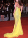 Sparkly Charming Yellow Sequin Mermaid Long Prom Dresses, PD1027
