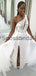 Charming One Shoulder Unique Lace Romantic Wedding Dresses WD0441