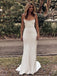 Charming Spaghetti Straps Simple Modest Beach Wedding Dresses WD0443
