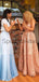 Charming V-Neck A-line Side Slit Sequin Sparkly Long Modest Prom Dresses, Evening dresses PD1850