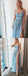 Charming Cheap A-Line Spaghetti Straps Blue Prom Party Dresses with Appliques, PD1224